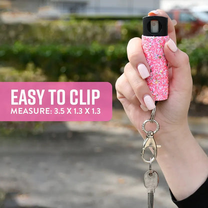 Pepper Spray with Stylish Rhinestone Design | GID w/ Snap Clip