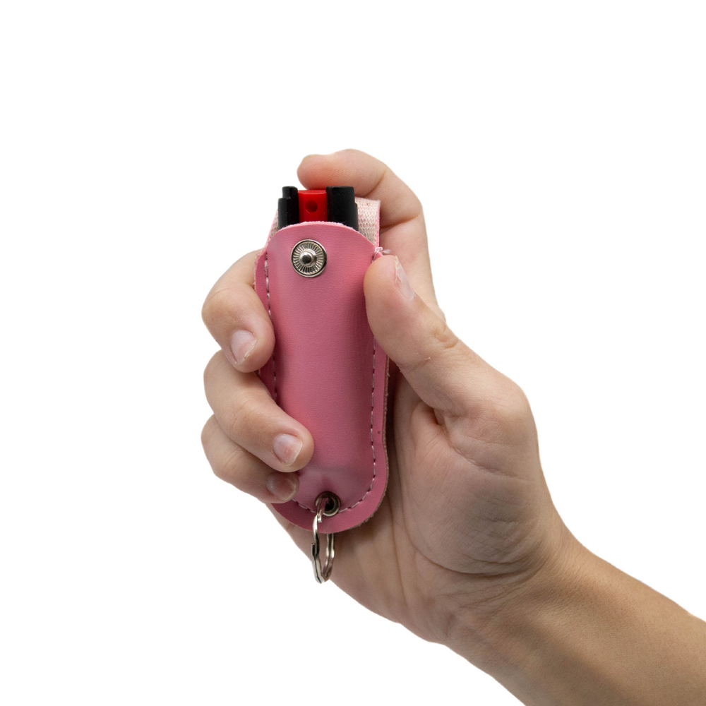 
                  
                    Pink Soft Case Pepper Spray with Soft Leather Case | 0.5 oz keychain ready
                  
                