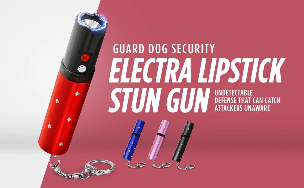 Guard Dog Security Lipstick Stun Gun Electra with flashlight | 110 lumen w/ keychain