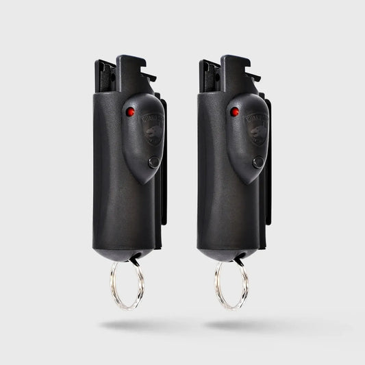 Pepper Spray Accufire with laser sight | Keychain and Belt Clip 2 Pack