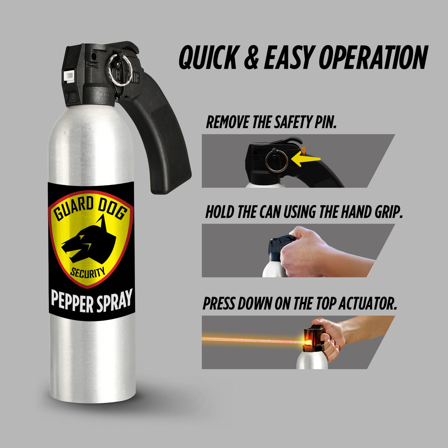 Pepper Spray Pistol Grip Fogger | 45 feet range 24 oz can