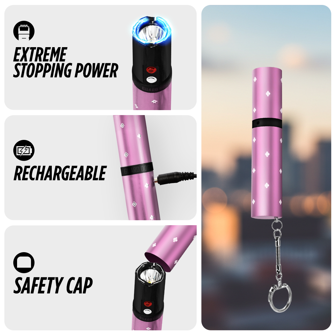 Lipstick Stun Gun Electra with Flashlight | 110 Lumen w/ Keychain