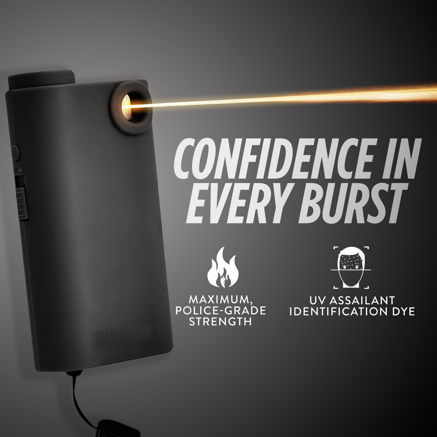 Pepper Spray with Stun Gun and Flashlight | Glow in the dark can