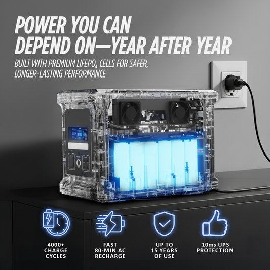 Power Hound 1800W Solar Generator – 1536Wh Portable Power Station with Fast Charging