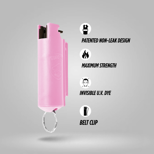 Quick Action Pepper Spray Hard Case with belt clip |  Keychain ready