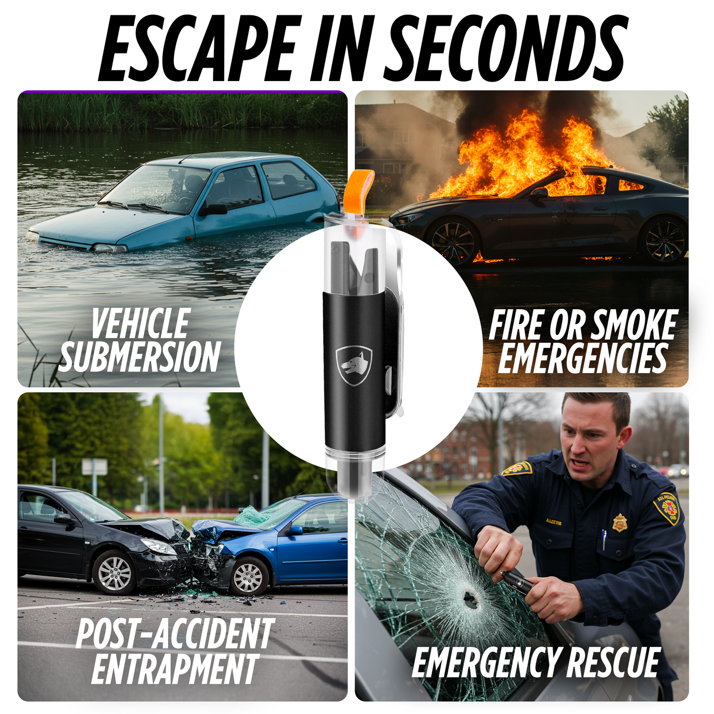 ResQ Window Breaker & Seatbelt Cutter Keychain