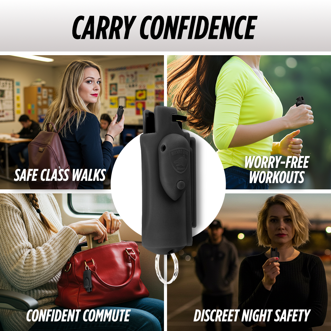 Accufire Pepper Spray with laser sight | Belt clip and Keychain ready