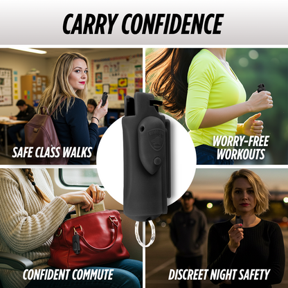 Accufire Pepper Spray with laser sight | Belt clip and Keychain ready