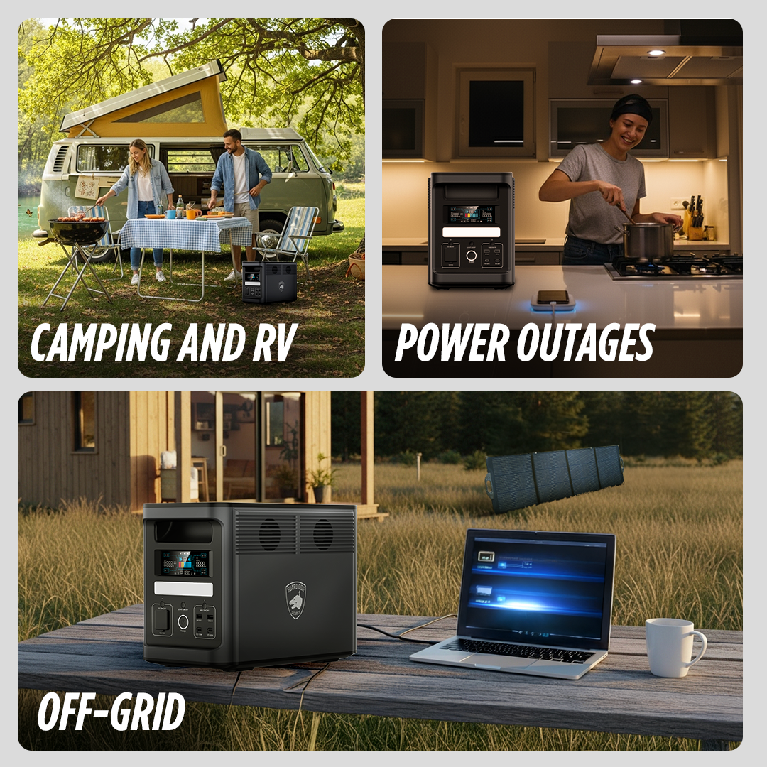 Power Hound 1800W Solar Generator – 1536Wh Portable Power Station with Fast Charging