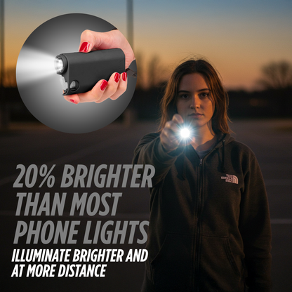 Pepper Spray with Stun Gun and Flashlight | Glow in the dark can