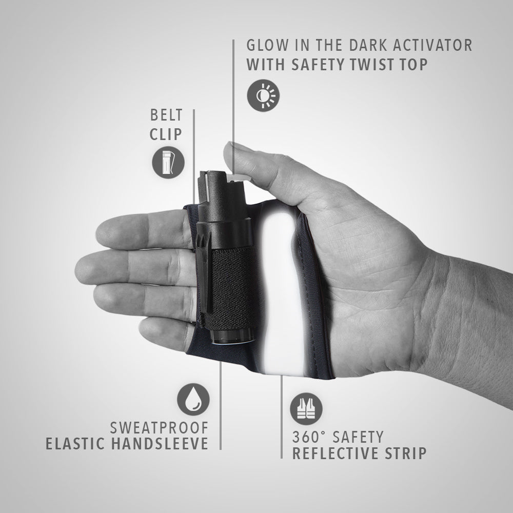Pepper Spray - InstaFire Reflect w/ Reflective Hand Sleeve for Runners