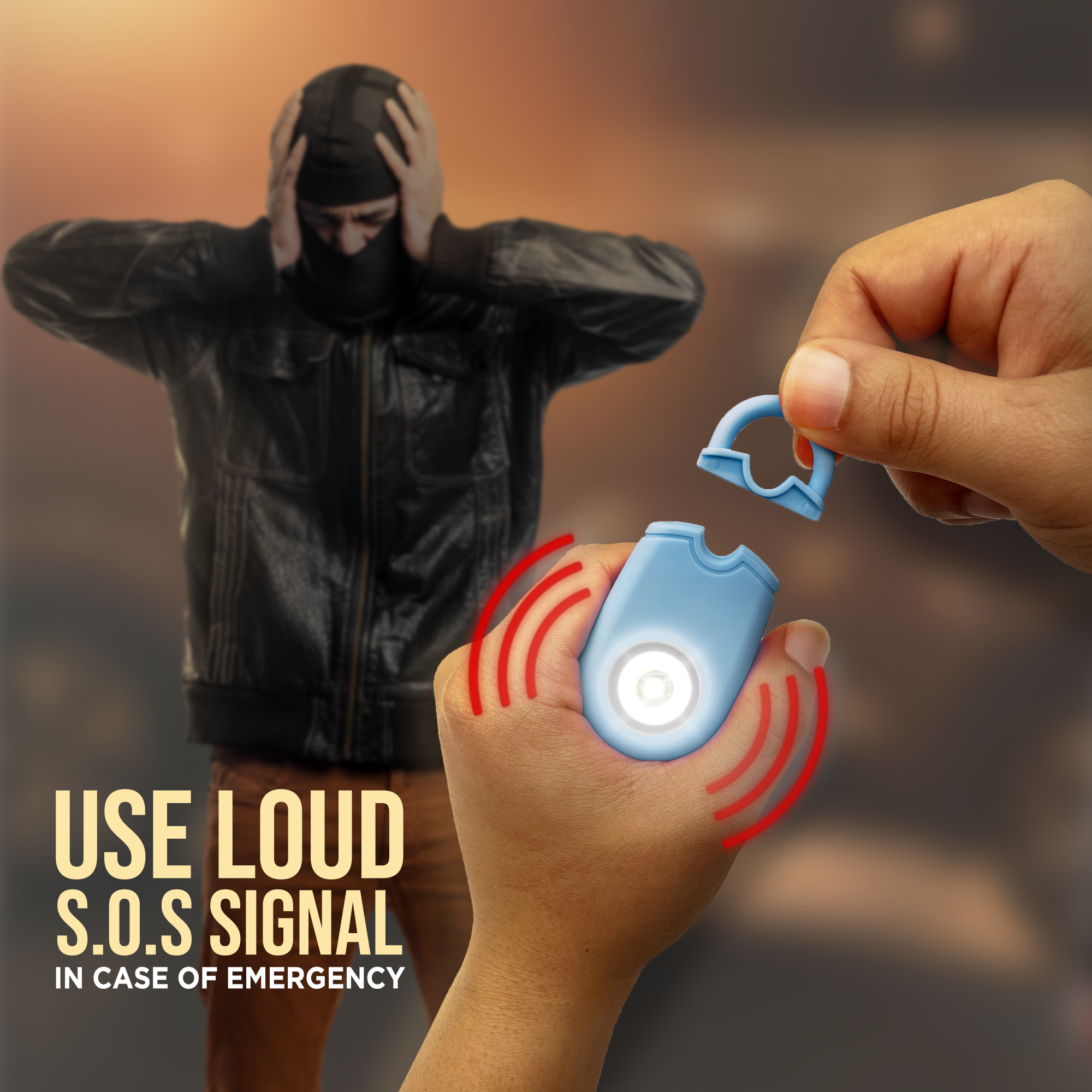 Personal Alarm - Keychain Alarm w/ Flashlight