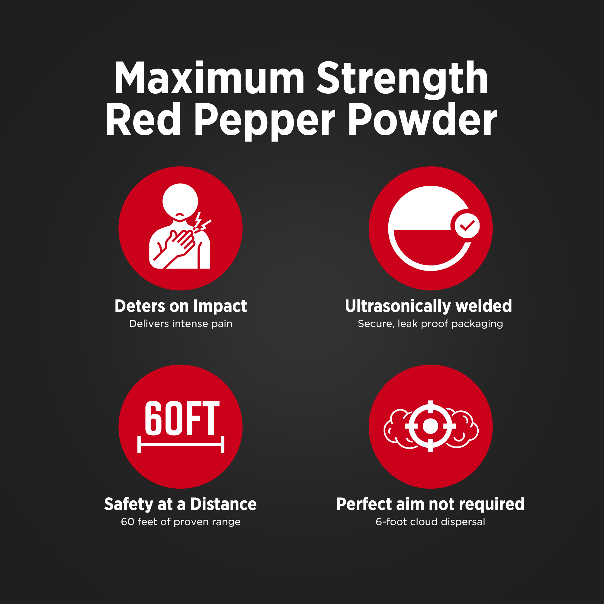 Cloud o' Fire - Red Pepper bullets, PAVA Rounds for The Self Defense Gun, .50 Caliber Pepper OC balls, 6 count