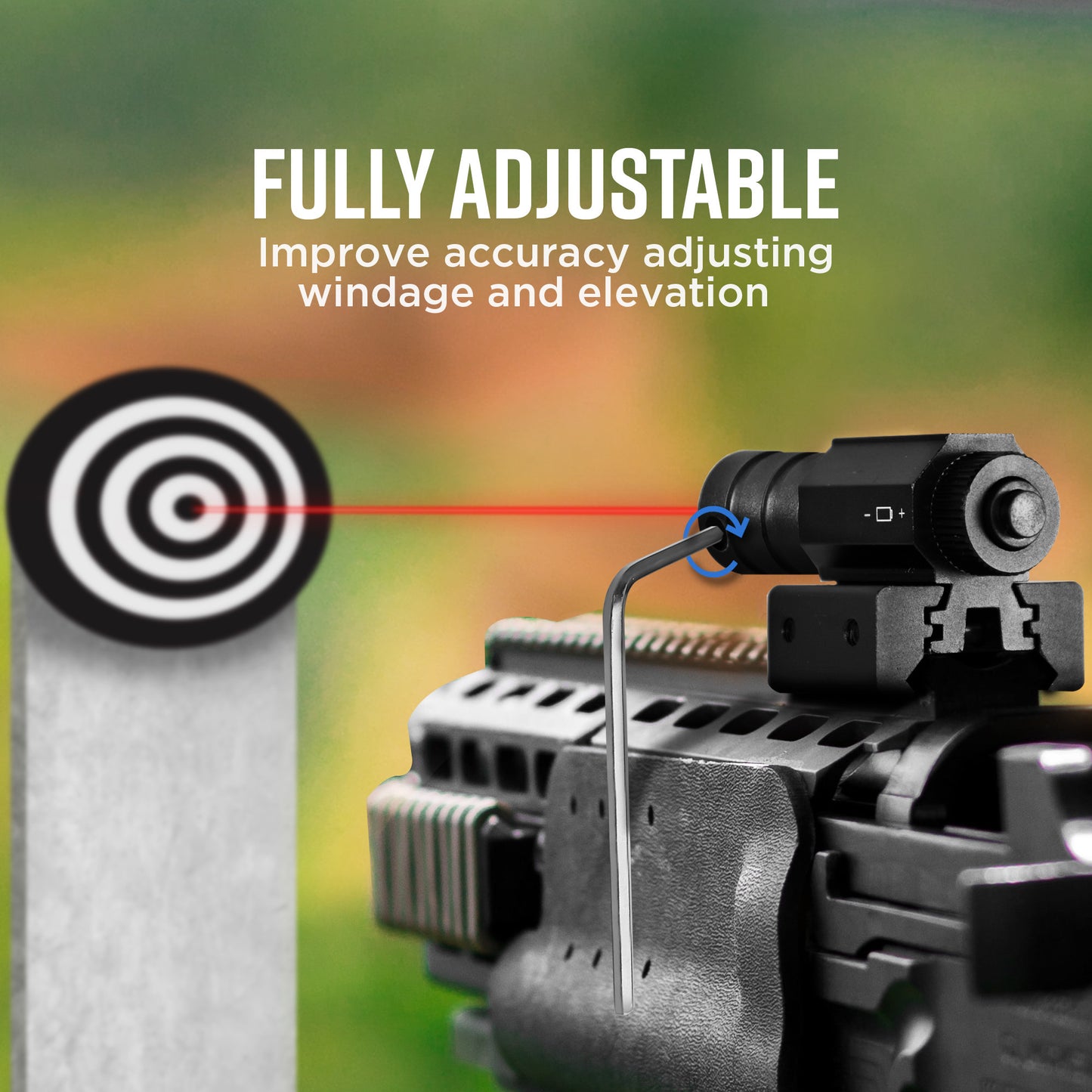 
                  
                    Laser Sight | Picatinny and Dovetail Rail Compatible
                  
                