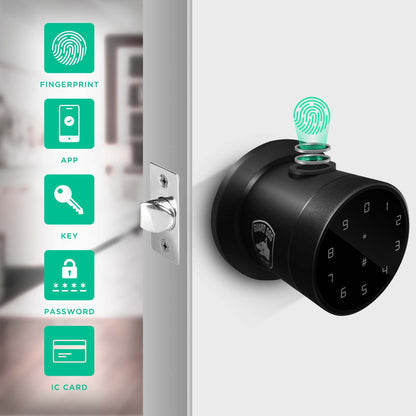 Biometric Smart Lock Ziplock | Knob Lock w/ 5-Ways to Unlock
