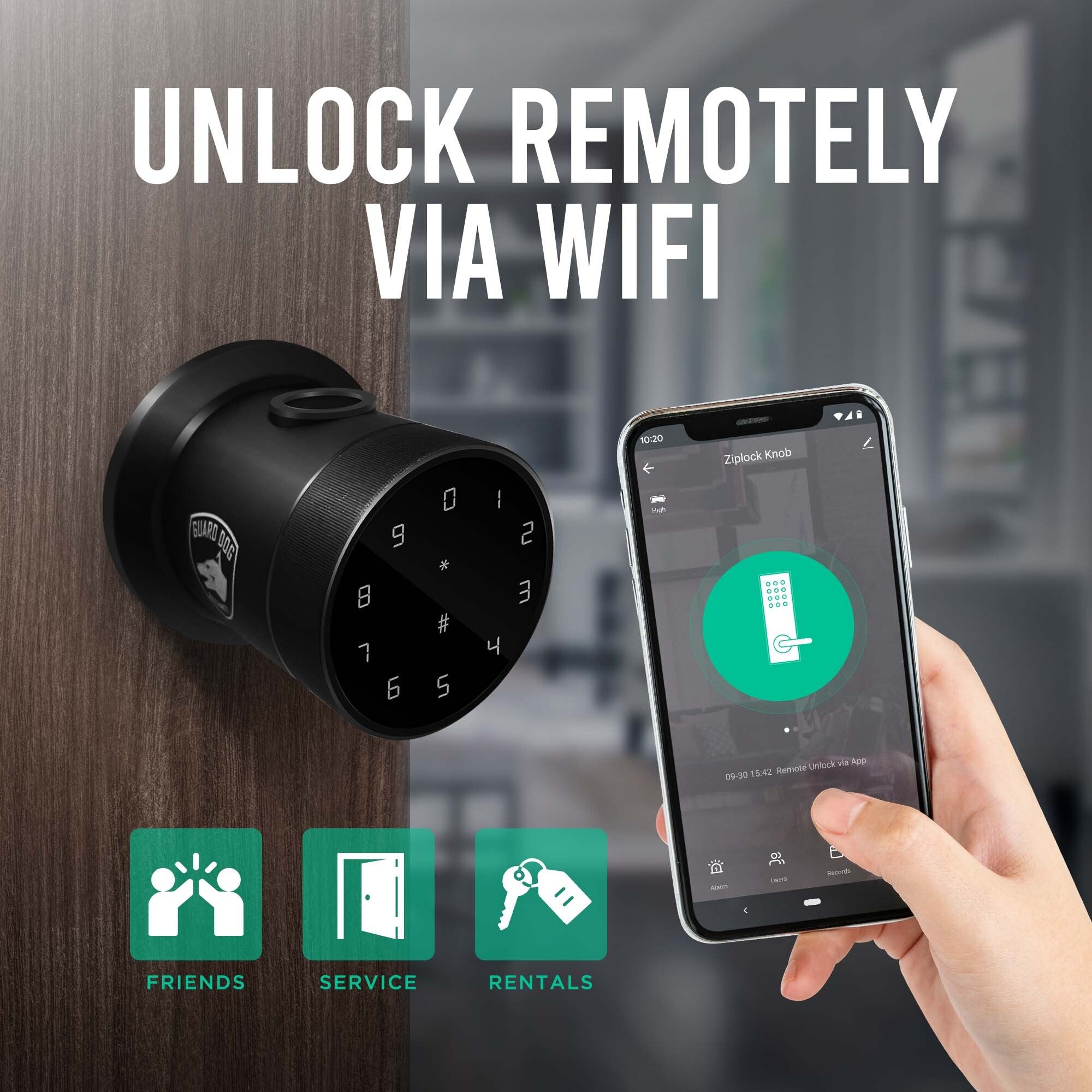 Ziplock Knob Door Lock - Biometric Smart Lock Wi-Fi