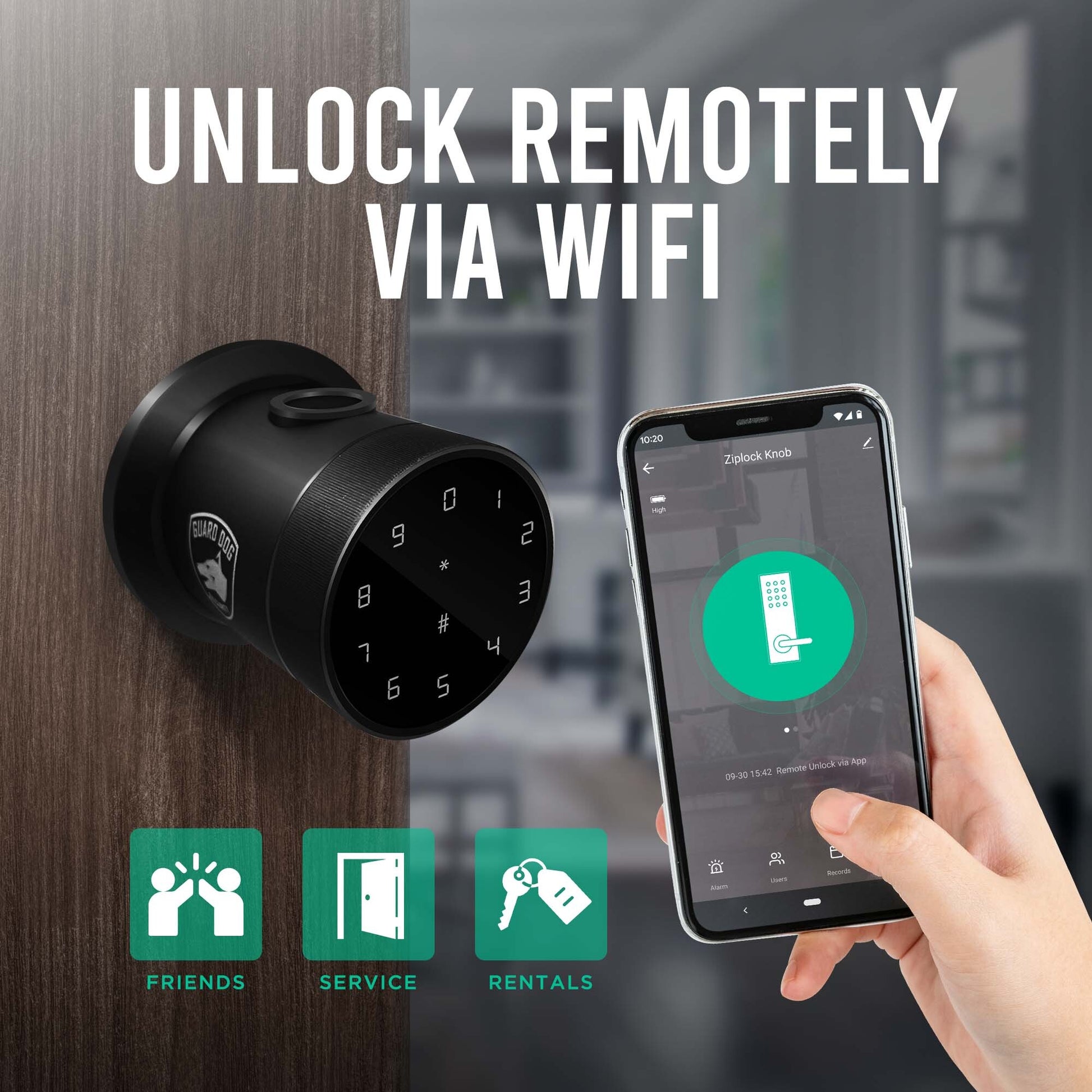 Biometric Smart Lock Ziplock | Knob Lock w/ 5-Ways to Unlock