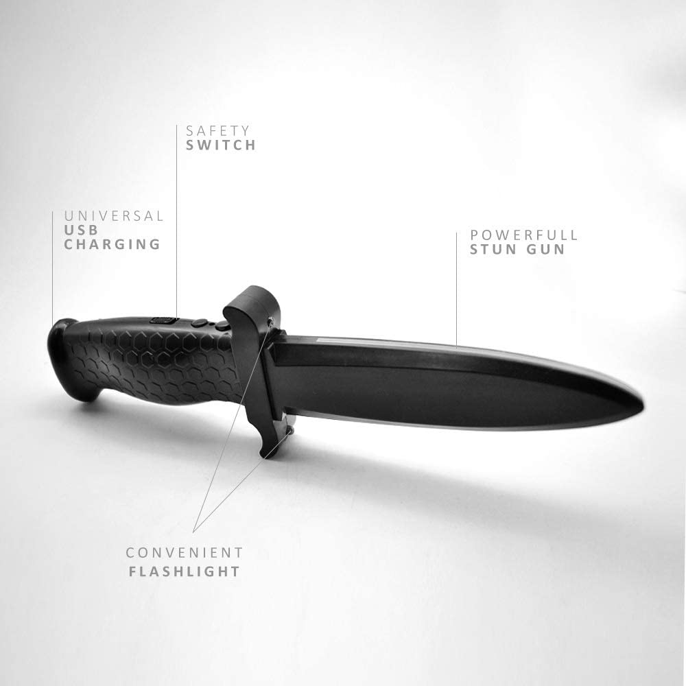 Onguard - Stun Gun Knife with LED Flashlight USB Charging - Stun Gun