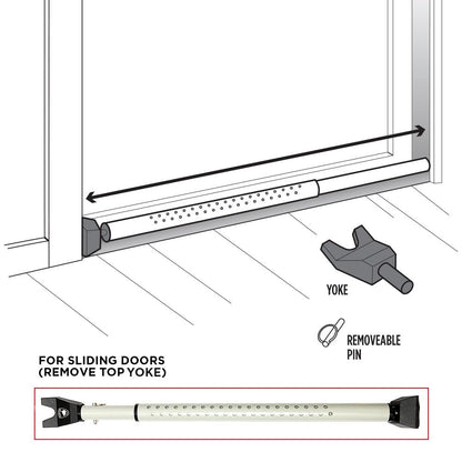 Door Keeper - Heavy Duty Dual Function Security Bar - Easy to Install (2 Pack) - Home Security