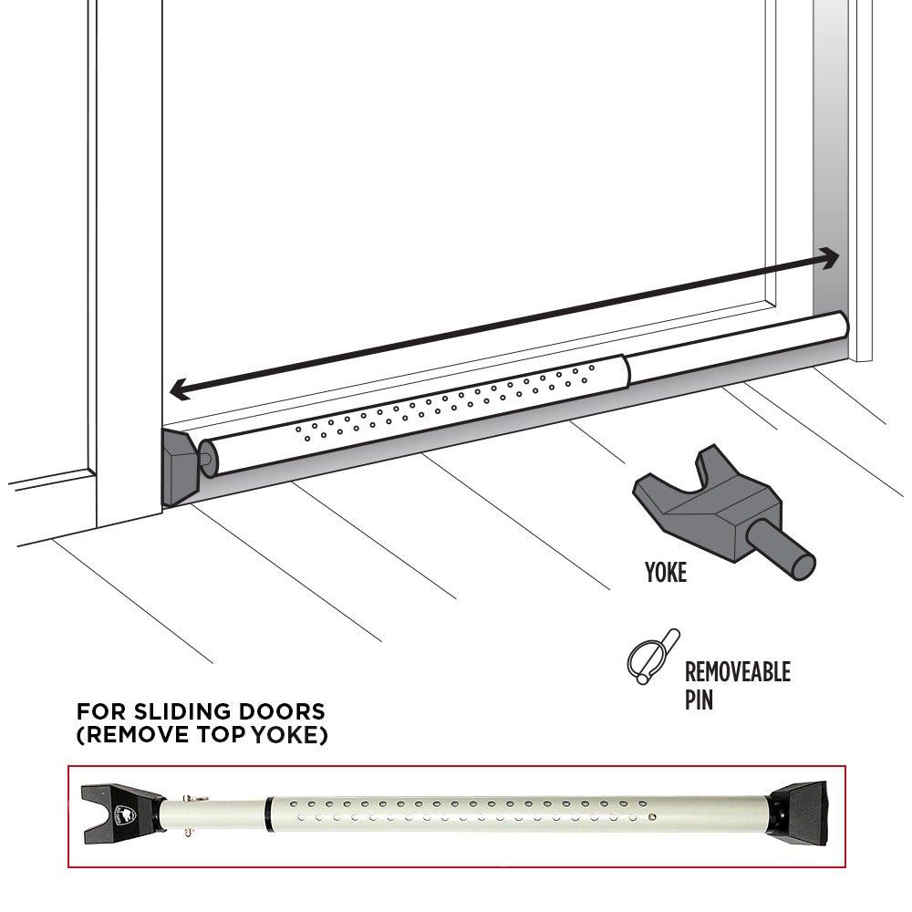 
                  
                    Door Keeper - Heavy Duty Dual Function Security Bar - Easy to Install (2 Pack) - Home Security
                  
                