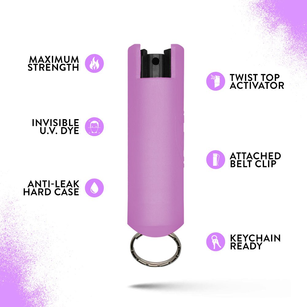 Quick Action - Keychain Pepper Spray with Belt Clip (2 Pack) - Pepper Spray