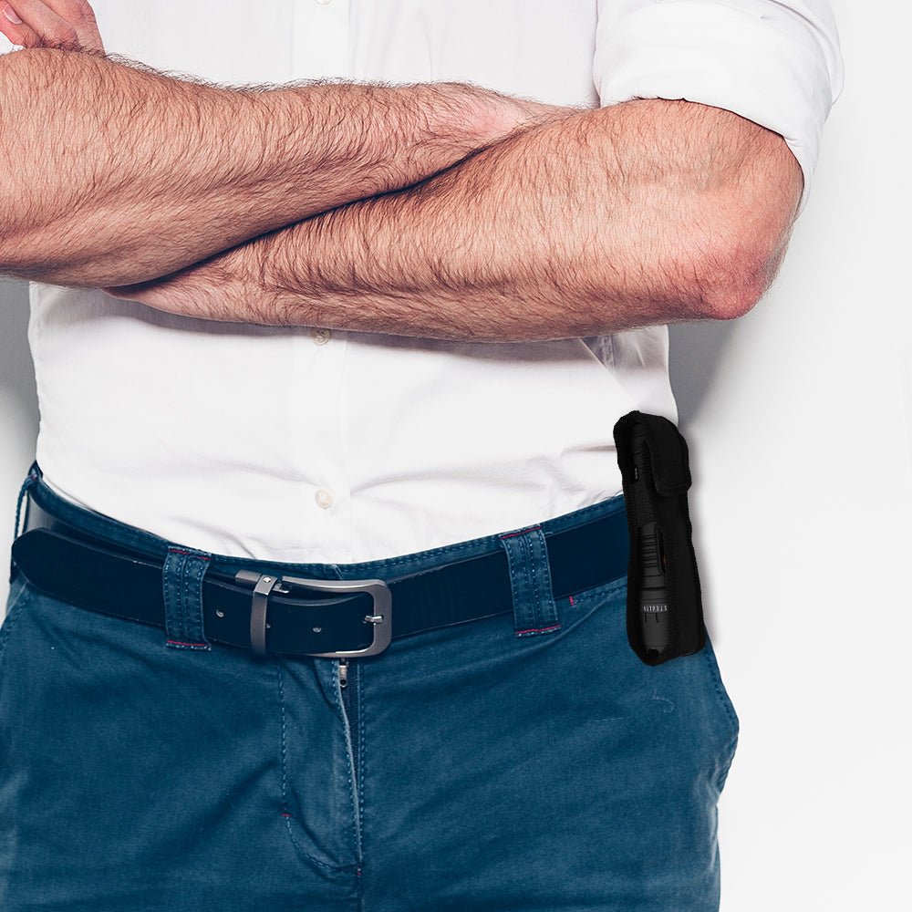 Stealth - Stun Gun Flashlight Rubberized Body with Holster Included - Stun Gun