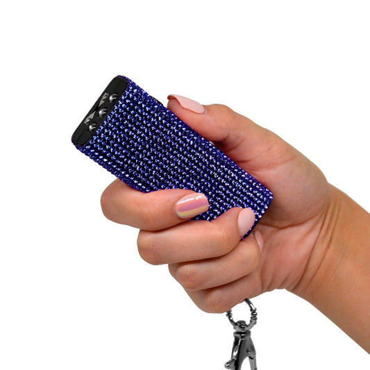 Stun Gun with Stylish Rhinestone Design | LED Light w/ Keychain
