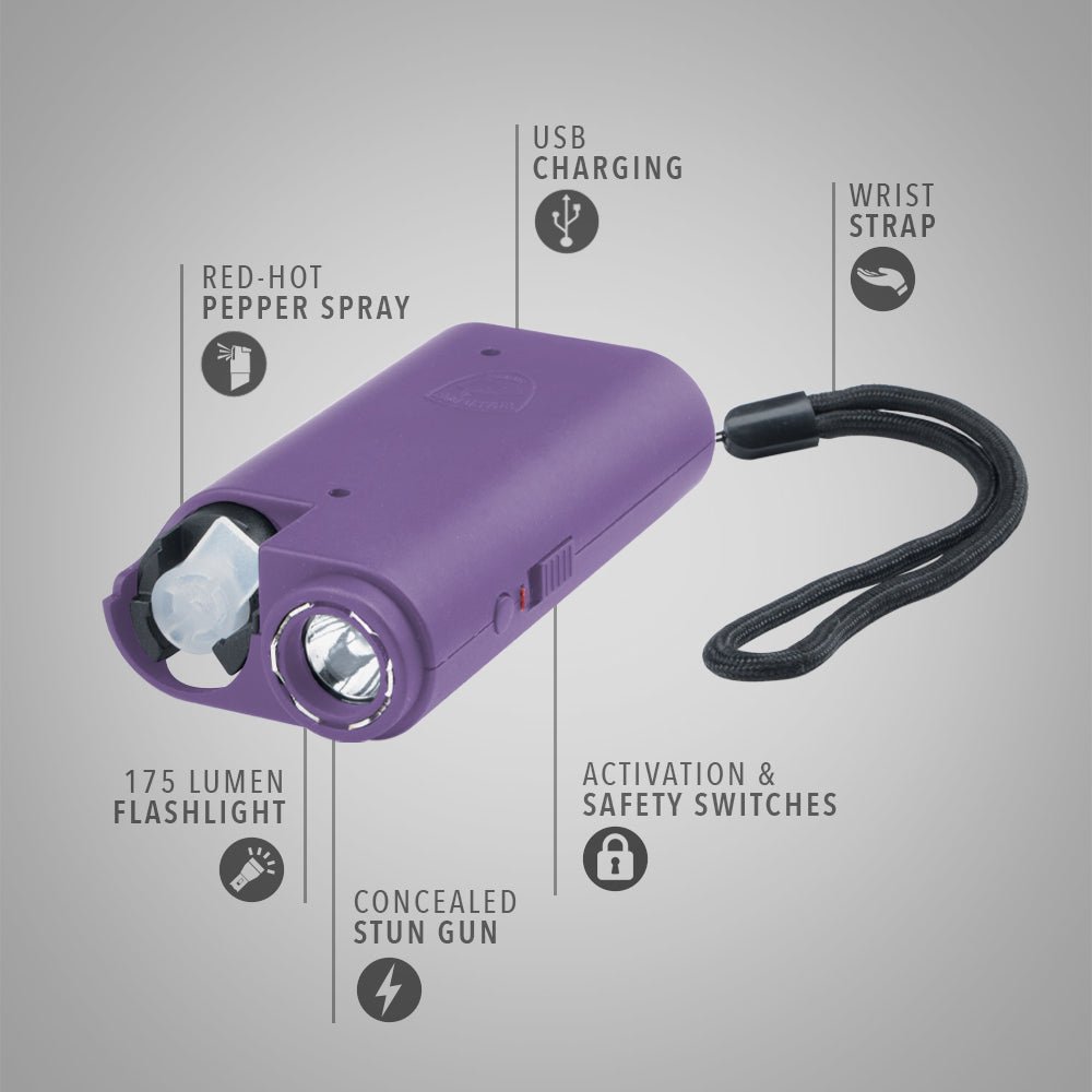 Olympian - 3-in-1 Glow in the Dark Pepper Spray, Stun Gun and LED Flashlight - Stun Gun