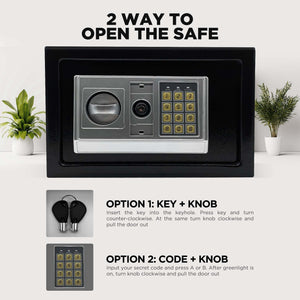 
                  
                    Safe - 2 Way Access: Keypad and Key -
                  
                