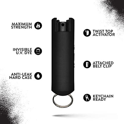 Quick Action - Keychain Pepper Spray with Belt Clip (8 Pack) - Pepper Spray