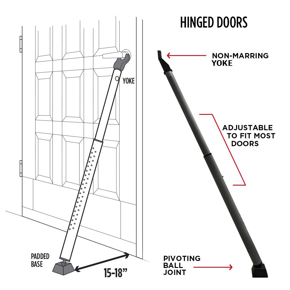 Door Keeper - Heavy Duty Dual Function Security Bar - Easy to Install - Home Security
