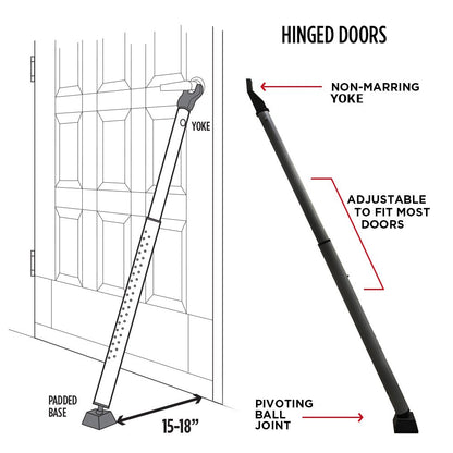 Door Keeper - Heavy Duty Dual Function Security Bar - Easy to Install - Home Security