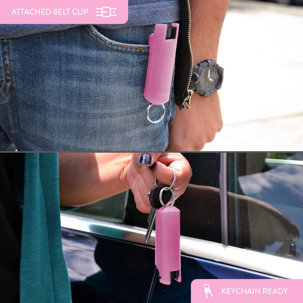 Quick Action - Keychain Pepper Spray with Belt Clip (2 Pack) - Pepper Spray