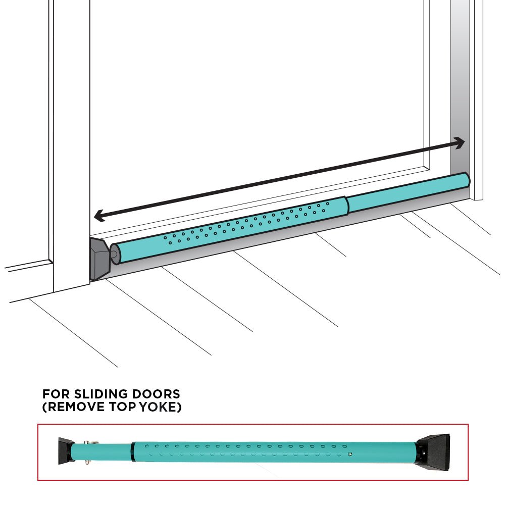 Door Keeper with Alarm - Heavy Duty Dual Function Security Bar - Easy to Install - Home Security