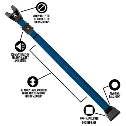 Door Keeper with Alarm - Heavy Duty Dual Function Security Bar - Easy to Install - Home Security