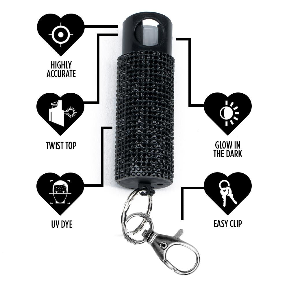 Bling It On - Keychain Pepper Spray with Rhinestones (5 Pack) - Pepper Spray