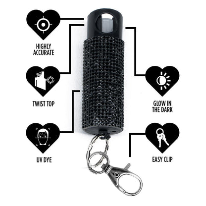 Bling It On - Keychain Pepper Spray with Rhinestones (5 Pack) - Pepper Spray