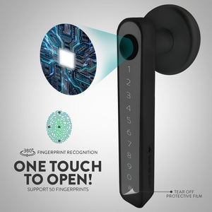 
                  
                    Biometric Smart Lock Ziplock | Handle Lock w/ 4-Ways to Unlock
                  
                