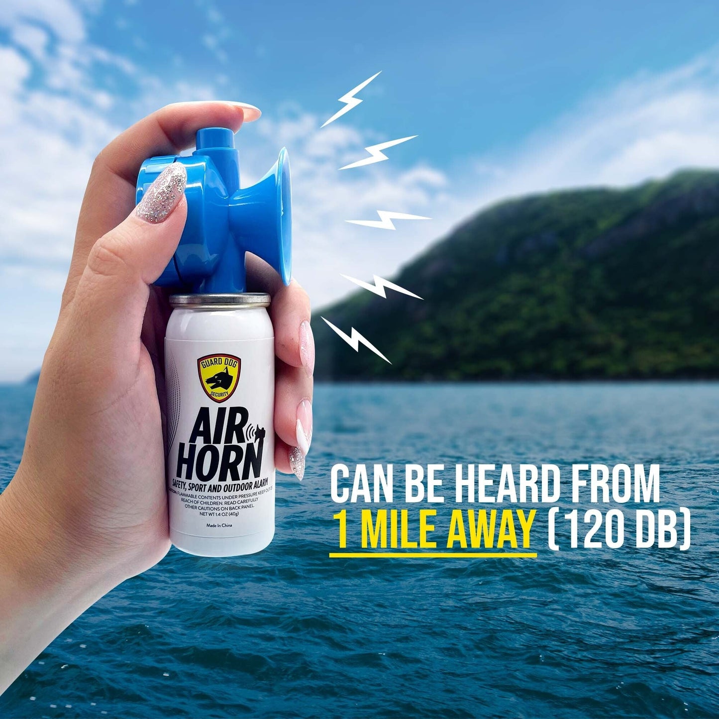 Air Horn 1.4 oz | 1-mile away safety and Outdoor Alarm 2 Pack