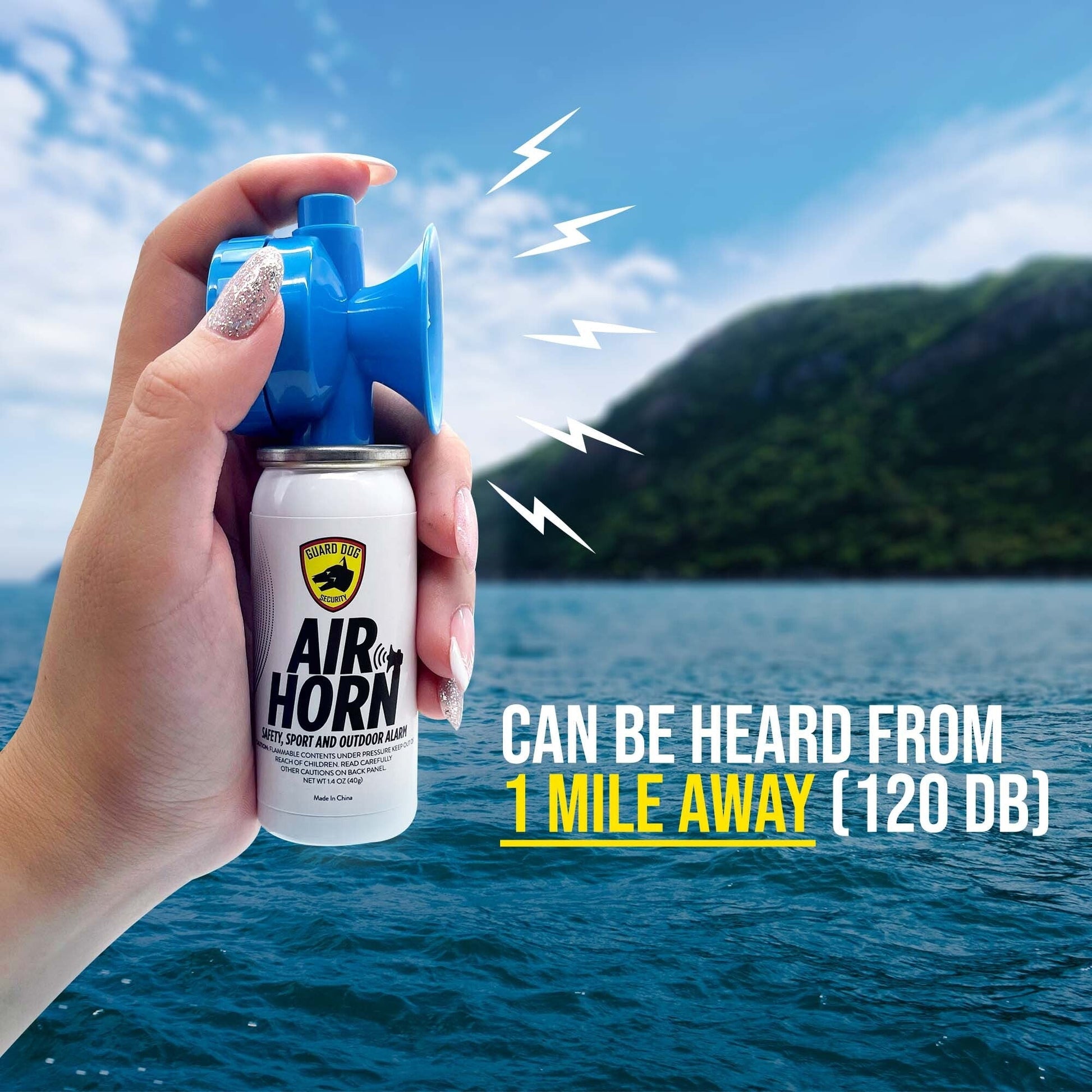 Air Horn 1.4 oz | 1-mile away safety and Outdoor Alarm 2 Pack