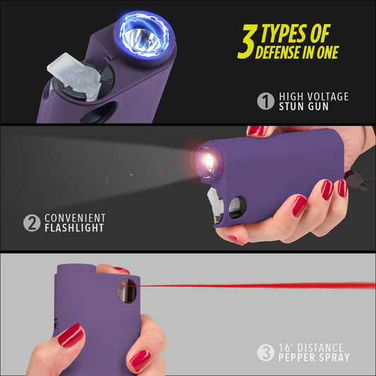 Olympian - 3-in-1 Glow in the Dark Pepper Spray, Stun Gun and LED Flashlight - Stun Gun