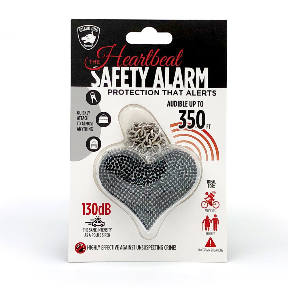 Black Glitter Heart Safety Alarm