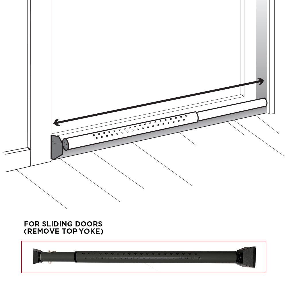 Door Keeper with Alarm - Heavy Duty Dual Function Security Bar - Easy to Install - Home Security