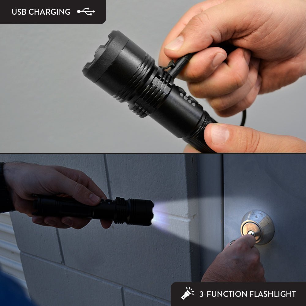 LightSafer - Stun Gun Flashlight 400 Lumens with Charging Indicator - Stun Gun