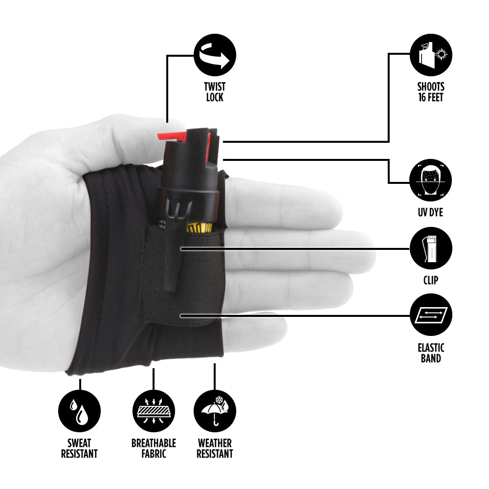 InstaFire Pepper Spray with Activewear Hand Sleeve Ideal for Runners Guard Dog Security