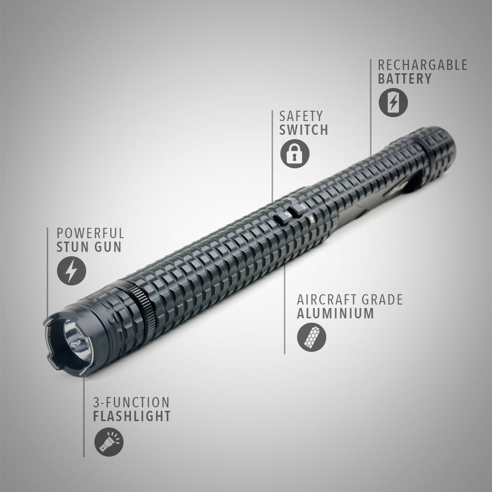 Knightro - Stun Gun Flashlight Concealed Stun Baton - Stun Gun
