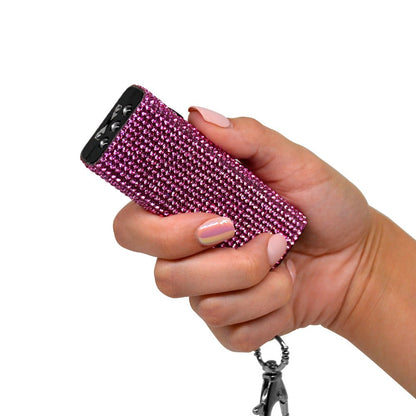 Stun Gun with Stylish Rhinestone Design | LED Light w/ Keychain