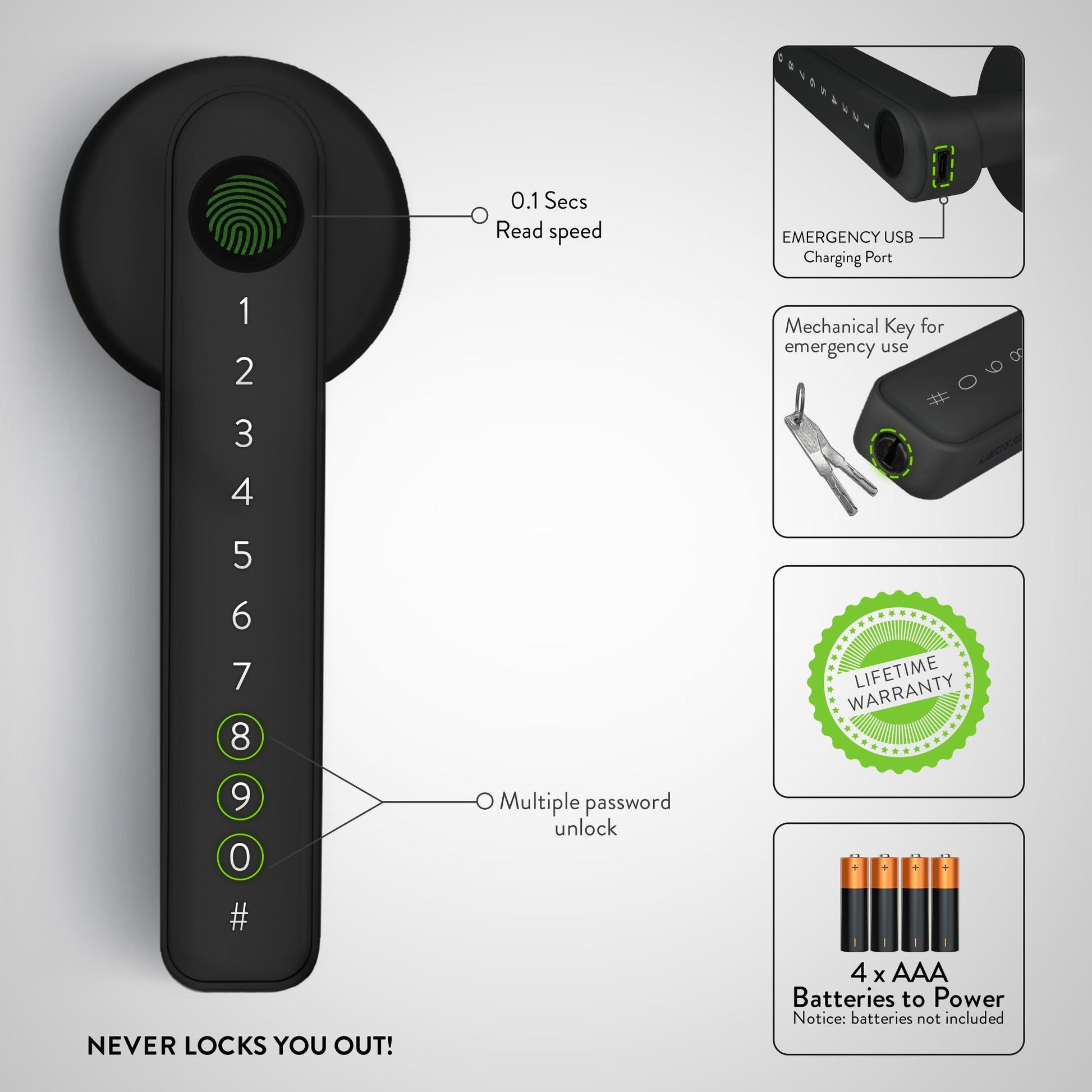 Ziplock Handle Door Lock -