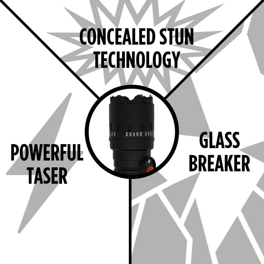 Stealth - Stun Gun Flashlight Rubberized Body with Holster Included - Stun Gun