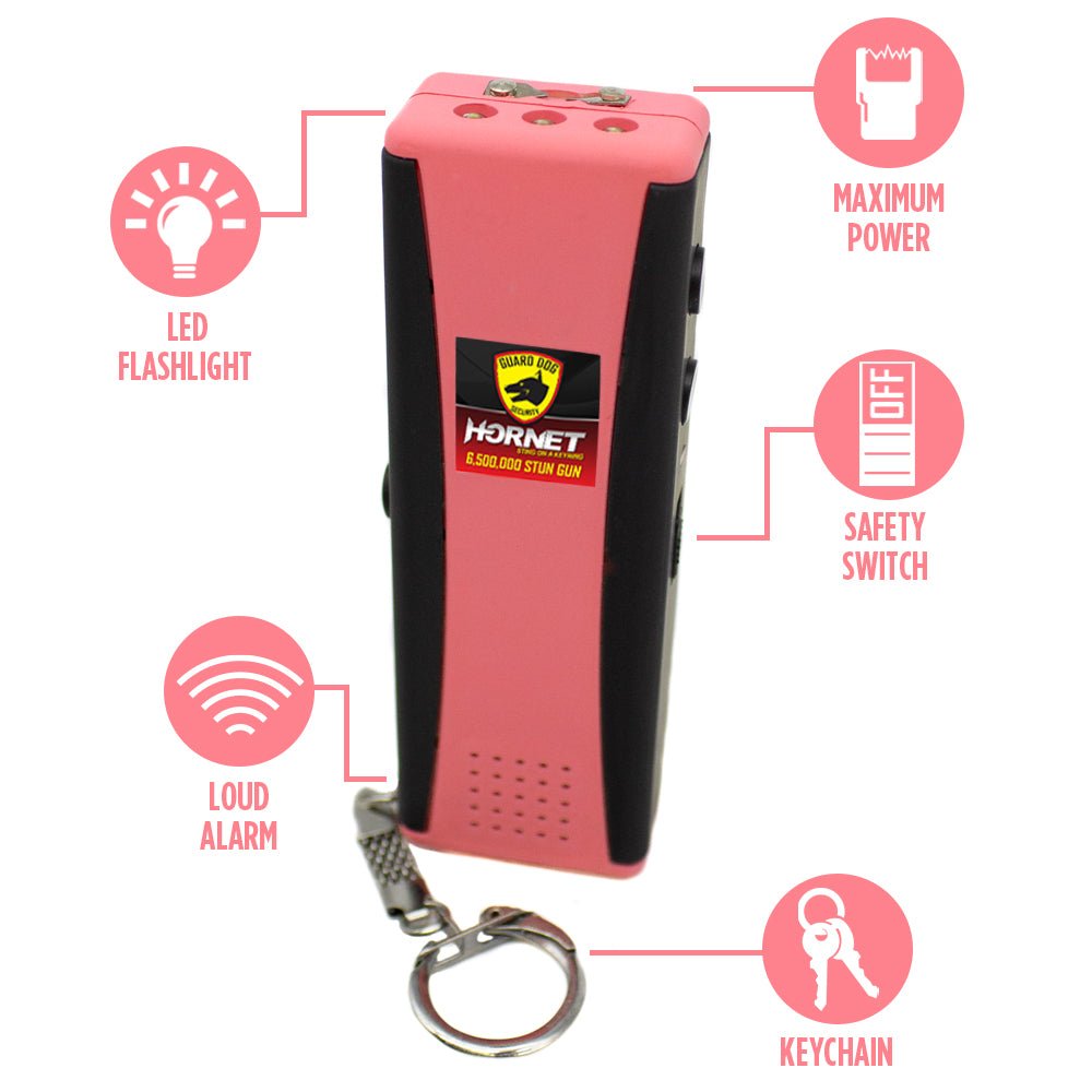 Hornet 2 - Mini Stun Gun with LED Light and 120 dB Alarm - Stun Gun